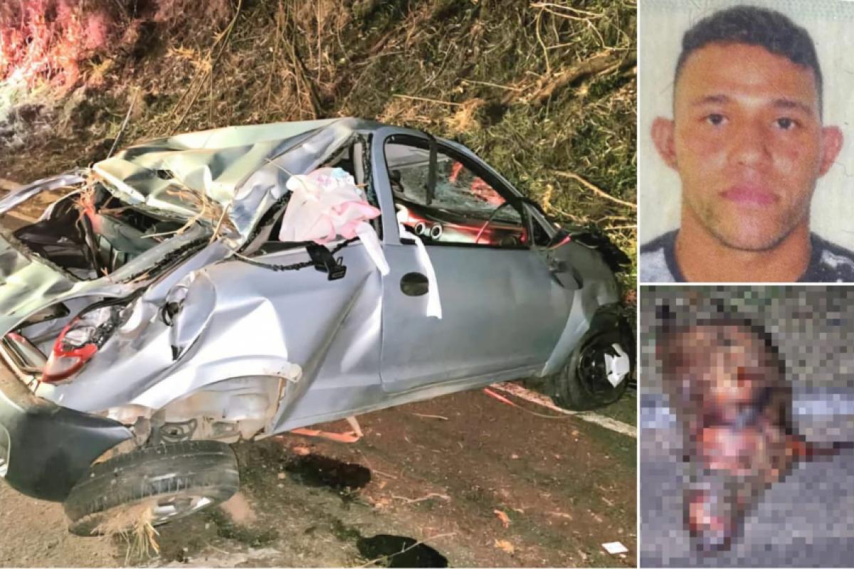 Danilo Barbosa de Souza, de 28 anos, morreu ainda no local do acidente. veículo ficou destruído
