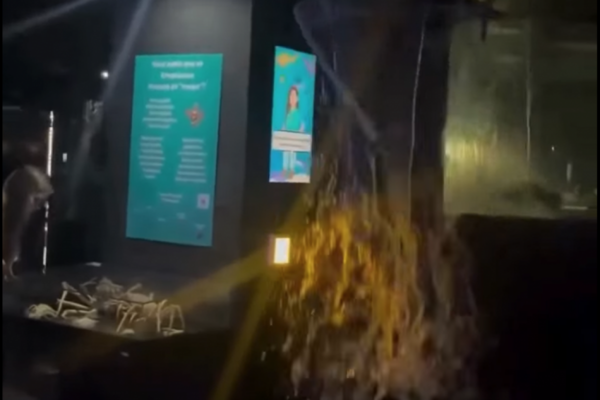 O incidente aconteceu perto do compartmento das piranhas e assustou visitantes.