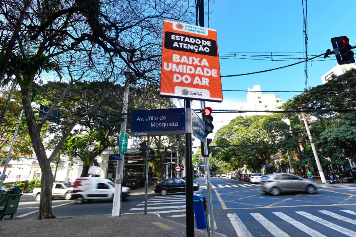 Após dias de forte calor, quarta-feira em Campinas terá máxima de 27 graus e umidade do ar entre 30% e 40% à tarde.