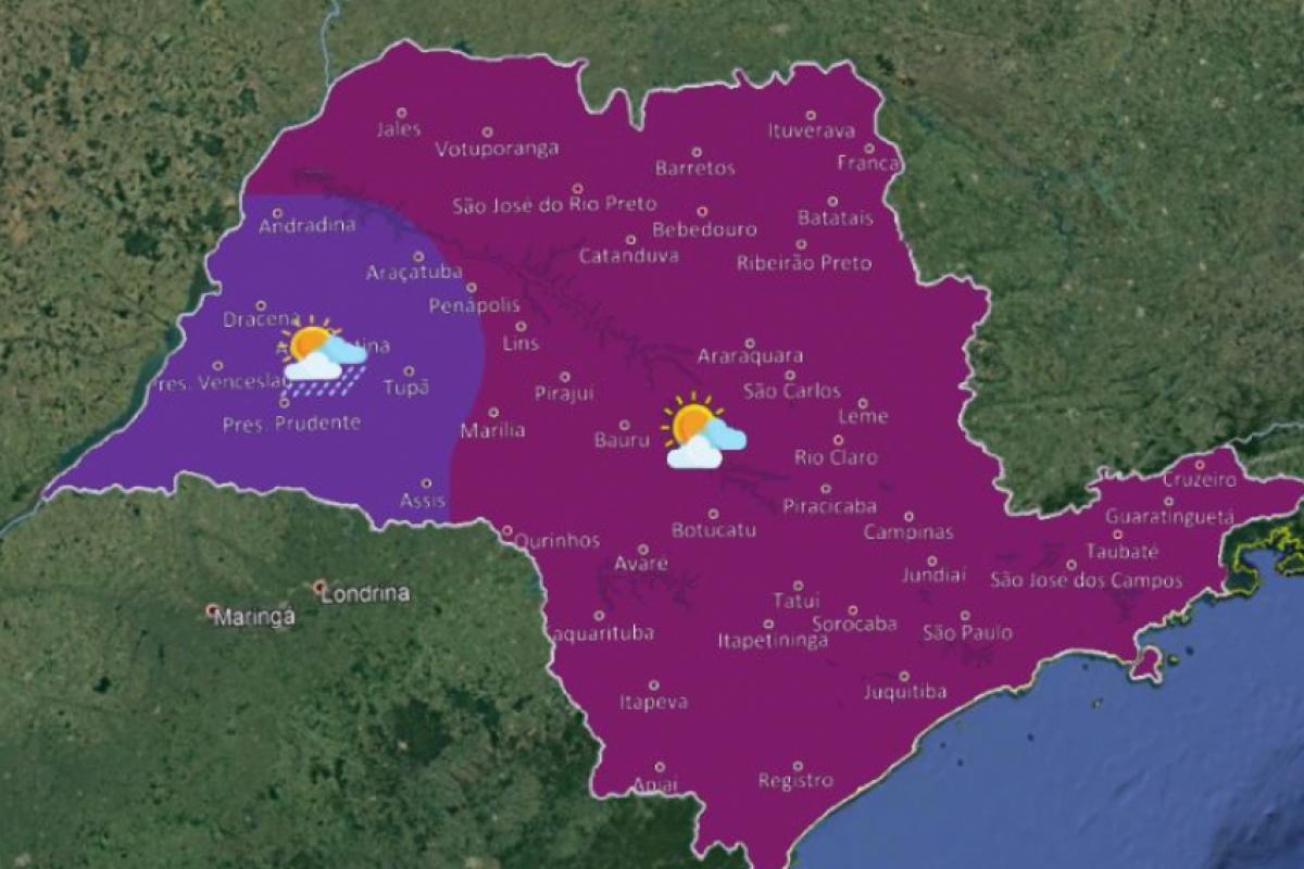 Mapa de previsão do tempo do IPMet