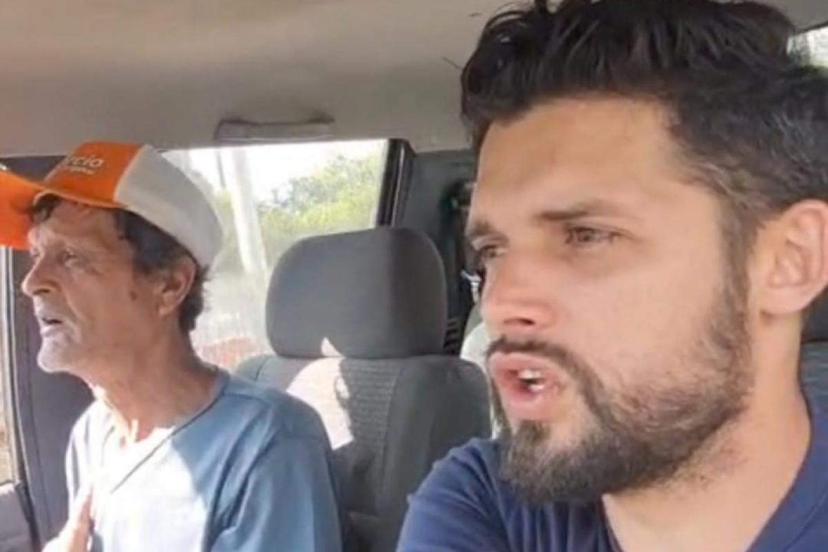 À esquerda Waldeir Oliveira Ribeiro, logo após ter sido resgatado, à direita Talles Dantes