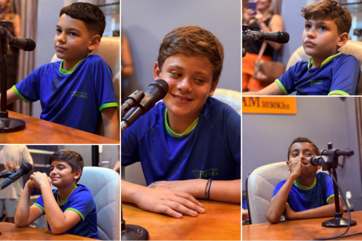 Os atletas Ricardo (sub-11), Enzo (sub-11), Bruno (sub-13), Miguel (sub-11) e Jefferson (sub-13)