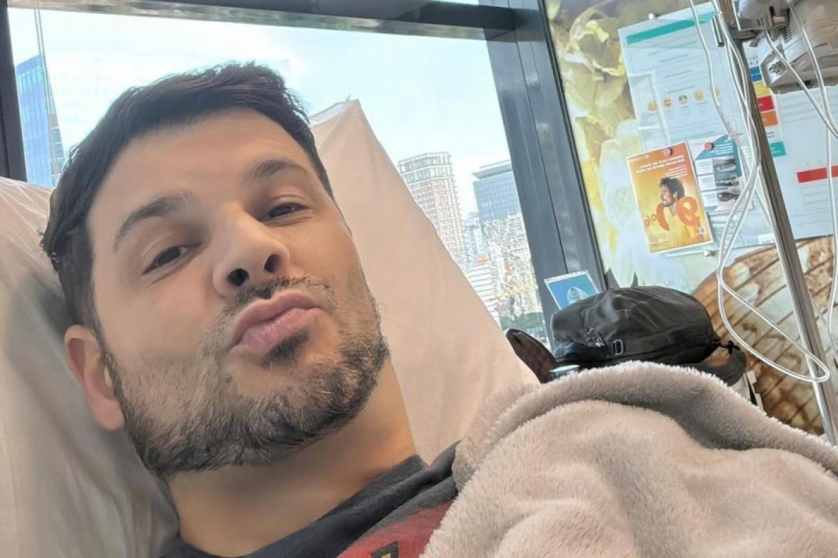 Jonas Almeida durante a última sessão de quimioterapia