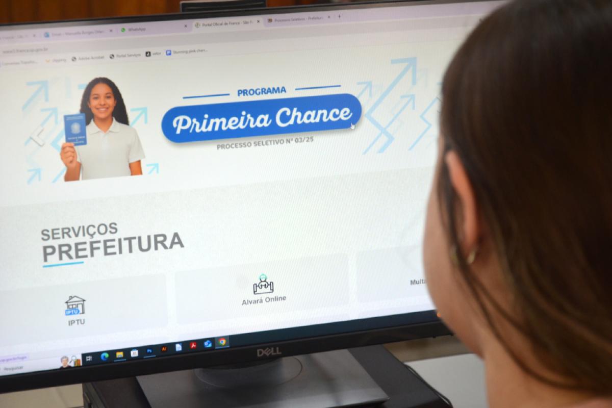 Site para inscrição no programa Primeira Chance