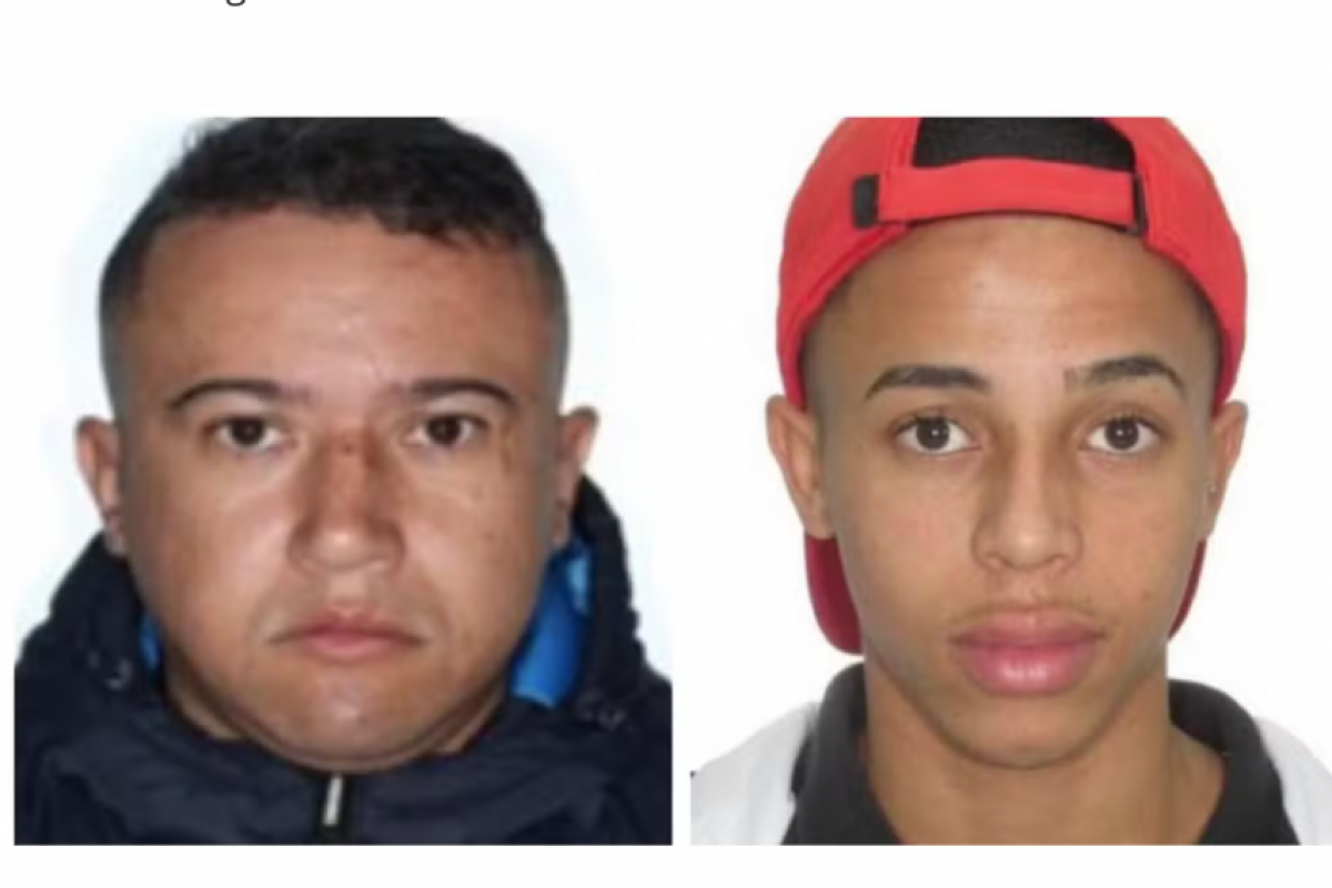 Felipe Avelino da Silva (à esq.) e Flávio Henrique Ferreira de Souza, suspeitos da execução do ex-delegado Ruy Ferraz Fontes.