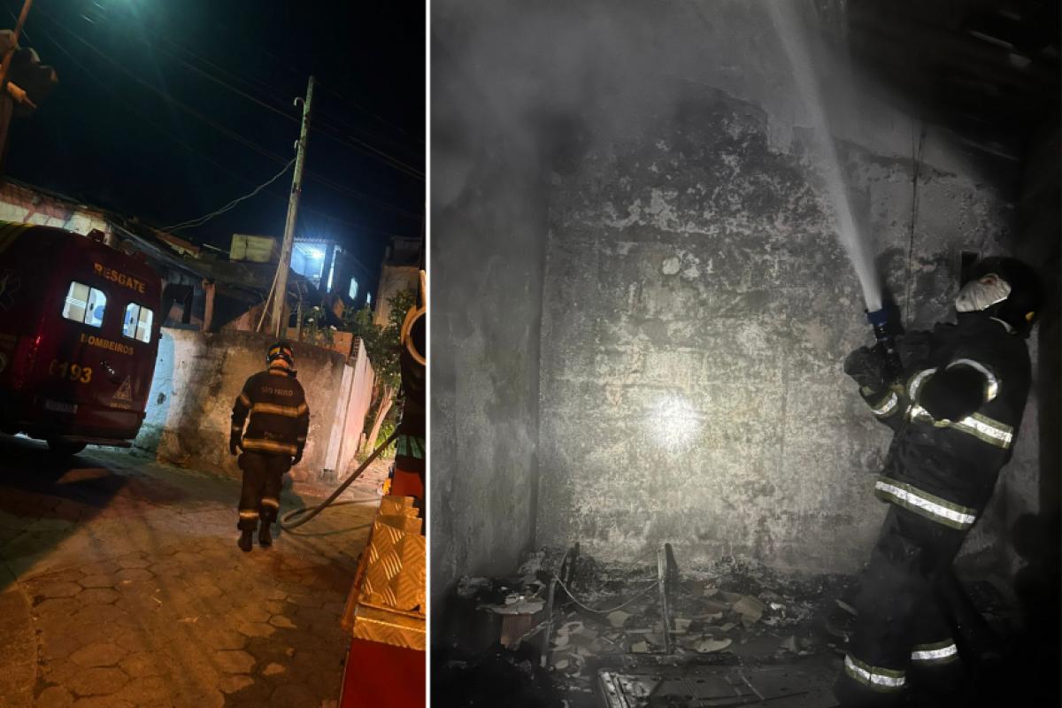 Atuação dos bombeiros evitou que o fogo se alastrasse por outras cômodos e casas