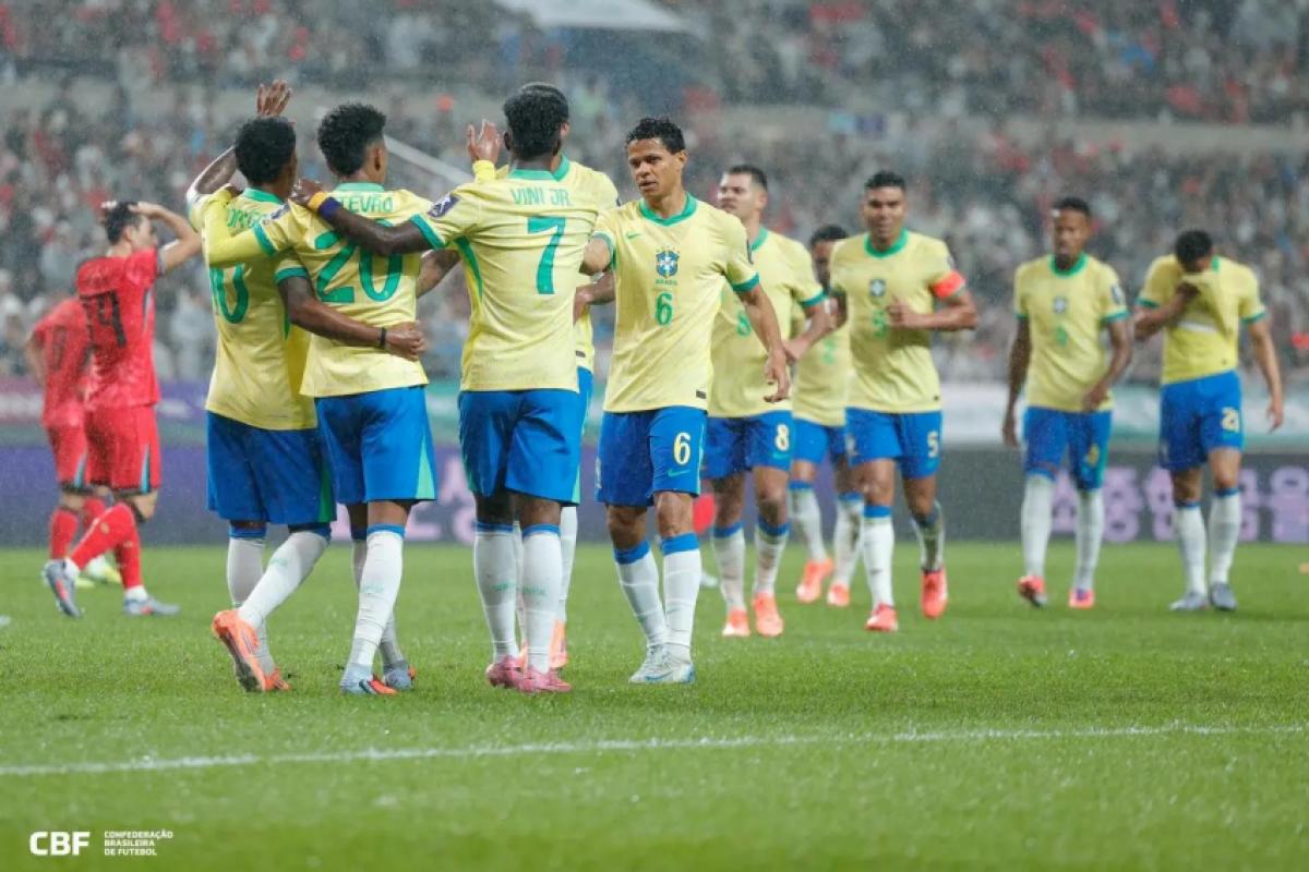 Brasil goleou a Coreia do Sul, em Seul, na manhã desta sexta-feira