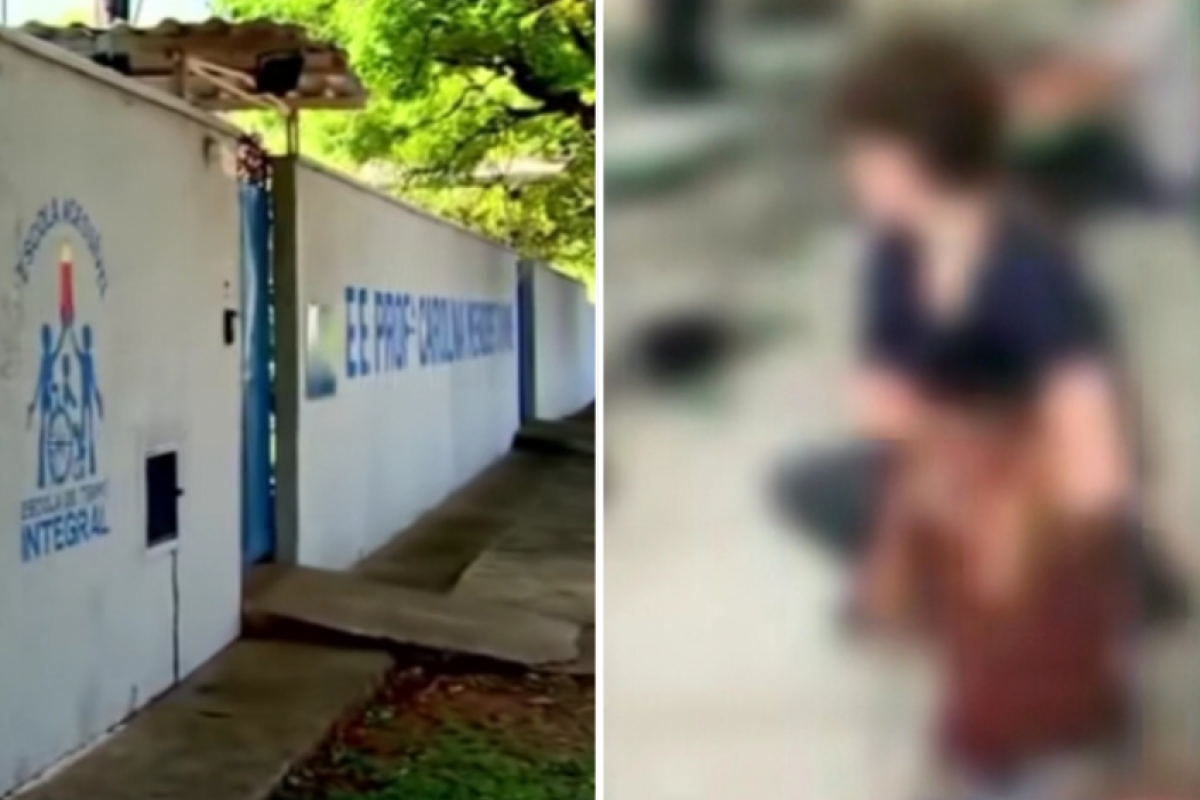 O menino de apenas 12 anos foi violentamente agredido na escola Carolina Mendes Thame. 