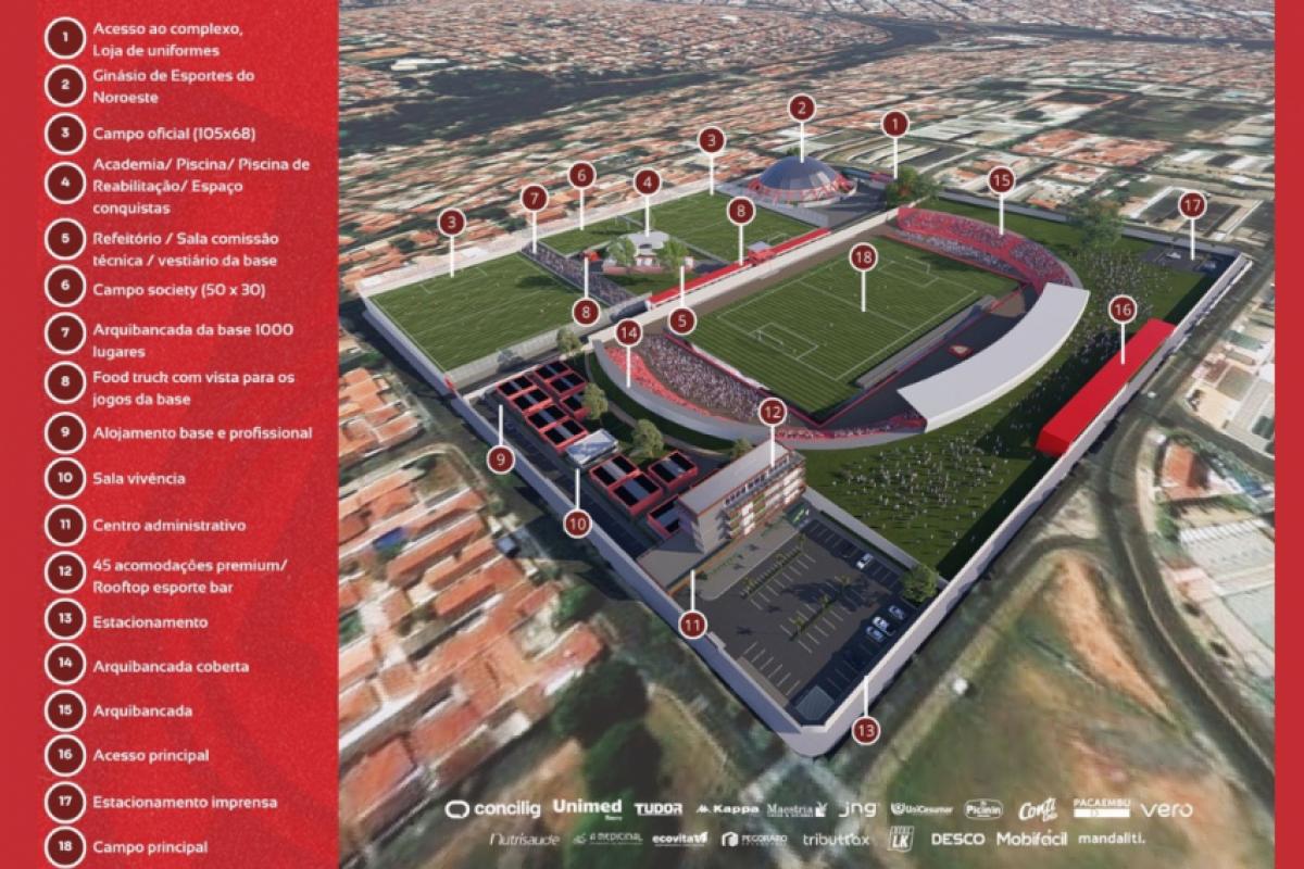 Imagem de como ficará o complexo esportivo e de lazer