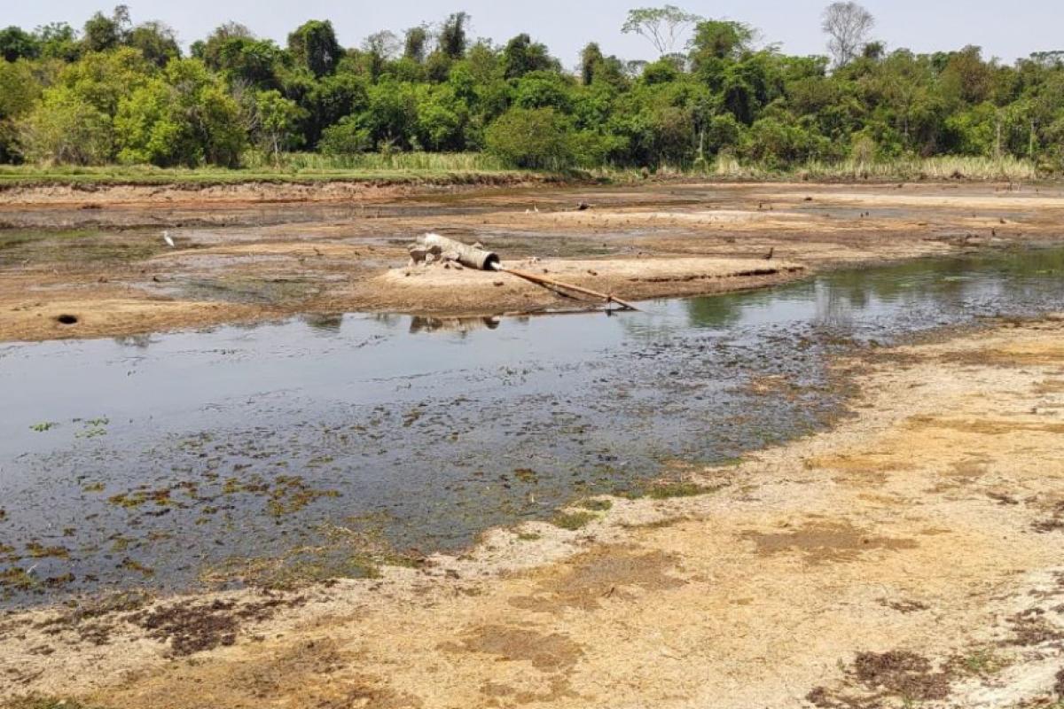 Situação da lagoa de captação no Rio Batalha