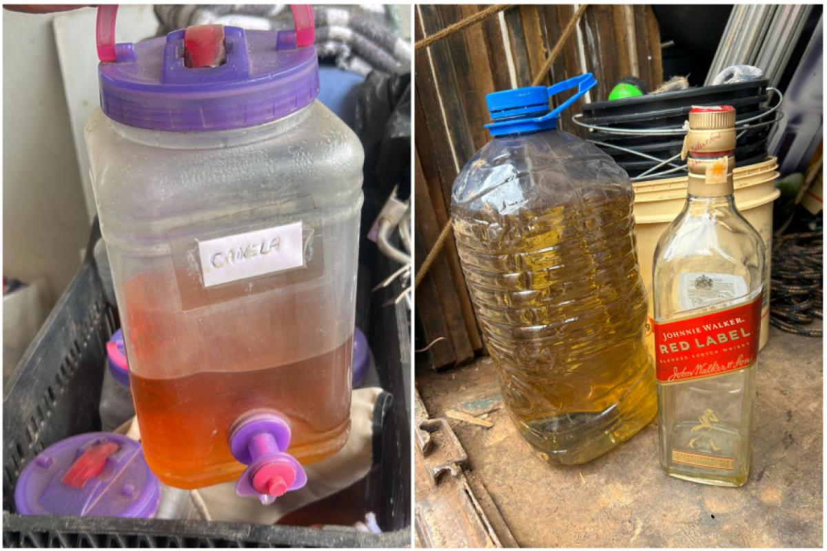 Bebidas apreendidas em residência na Vila Chico Júlio, na manhã desta quinta-feira, 30