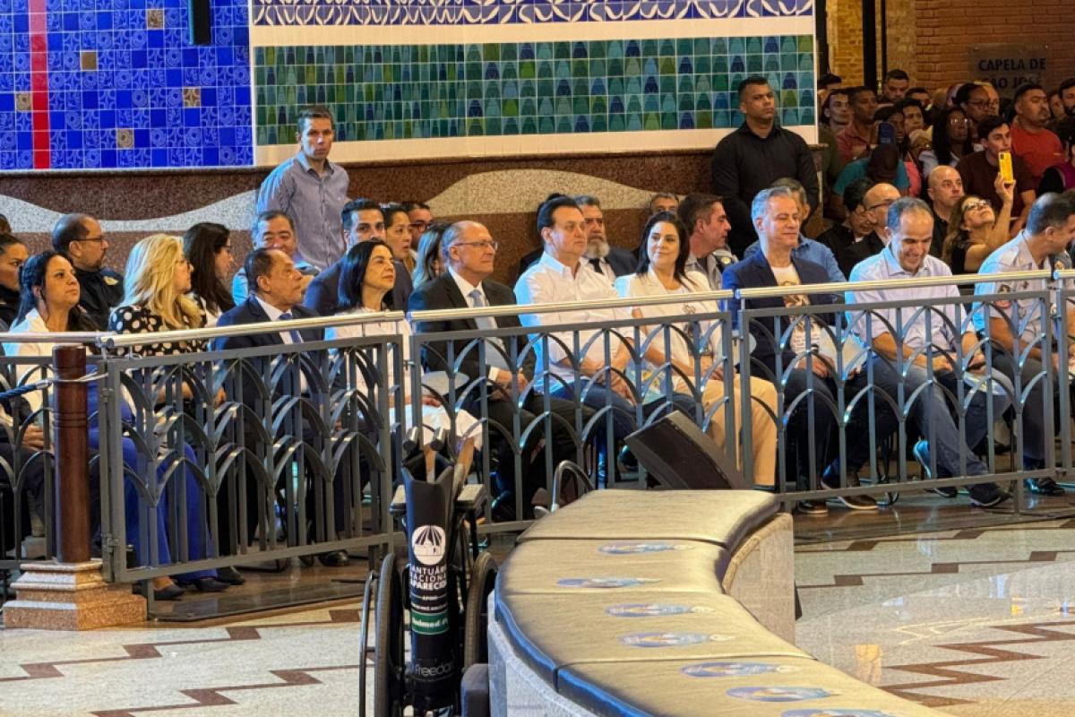 Geraldo Alckmin e Gilberto Kassab no Santuário Nacional de Aparecida