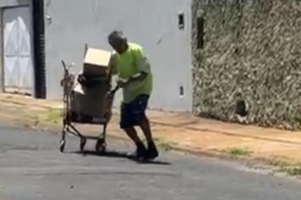 Homem atirando concreto contra a mulher no bairro Vila Nossa Senhora de Fátima, em Franca