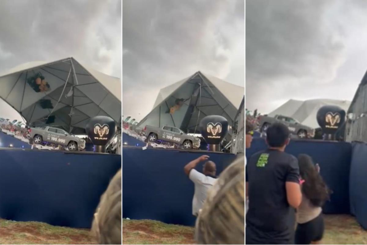 Cobertura da arquibancada caiu e atingiu o público