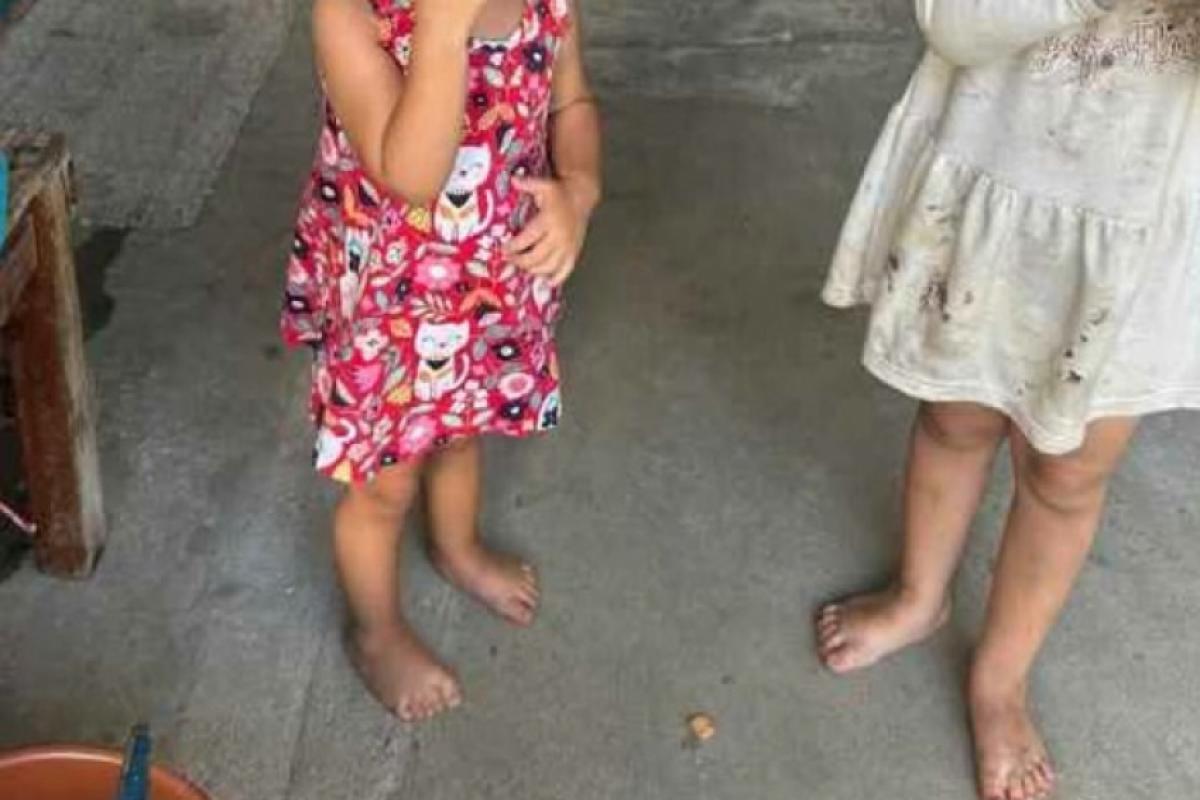 Crianças estavam em visível estado de abandono e desnutrição