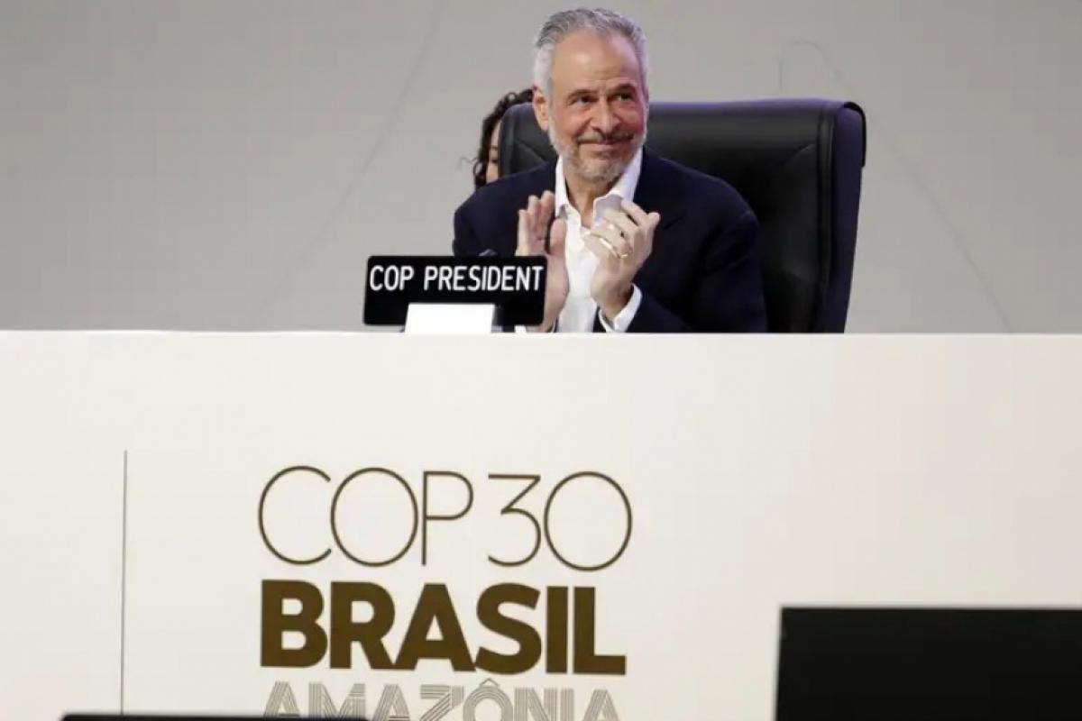 O presidente da COP30, embaixador André Corrêa do Lago, na cerimônia de abertura da 30ª Conferência das Partes da Convenção, na COP30