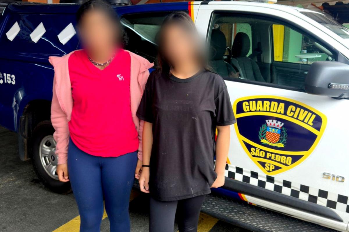 As duas meninas foram localizadas pela GCM em São Pedro. 