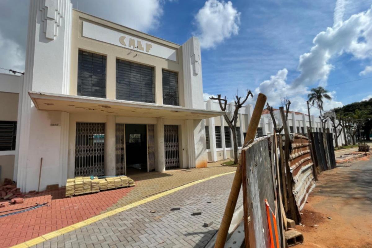 Obras na antiga Estação Ferroviária Mogiana, em Franca
