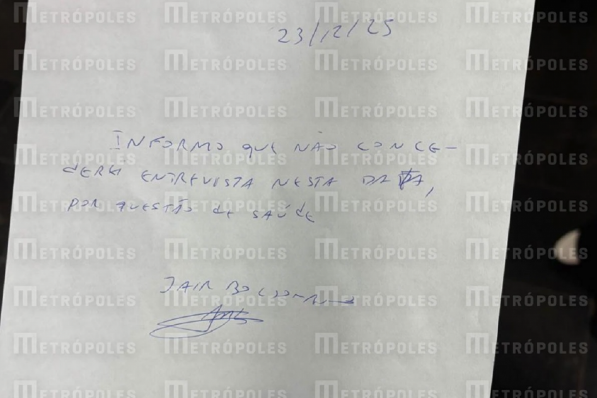 'Informo que não concederei entrevista nesta data, por questões de saúde', escreveu o ex-presidente. 