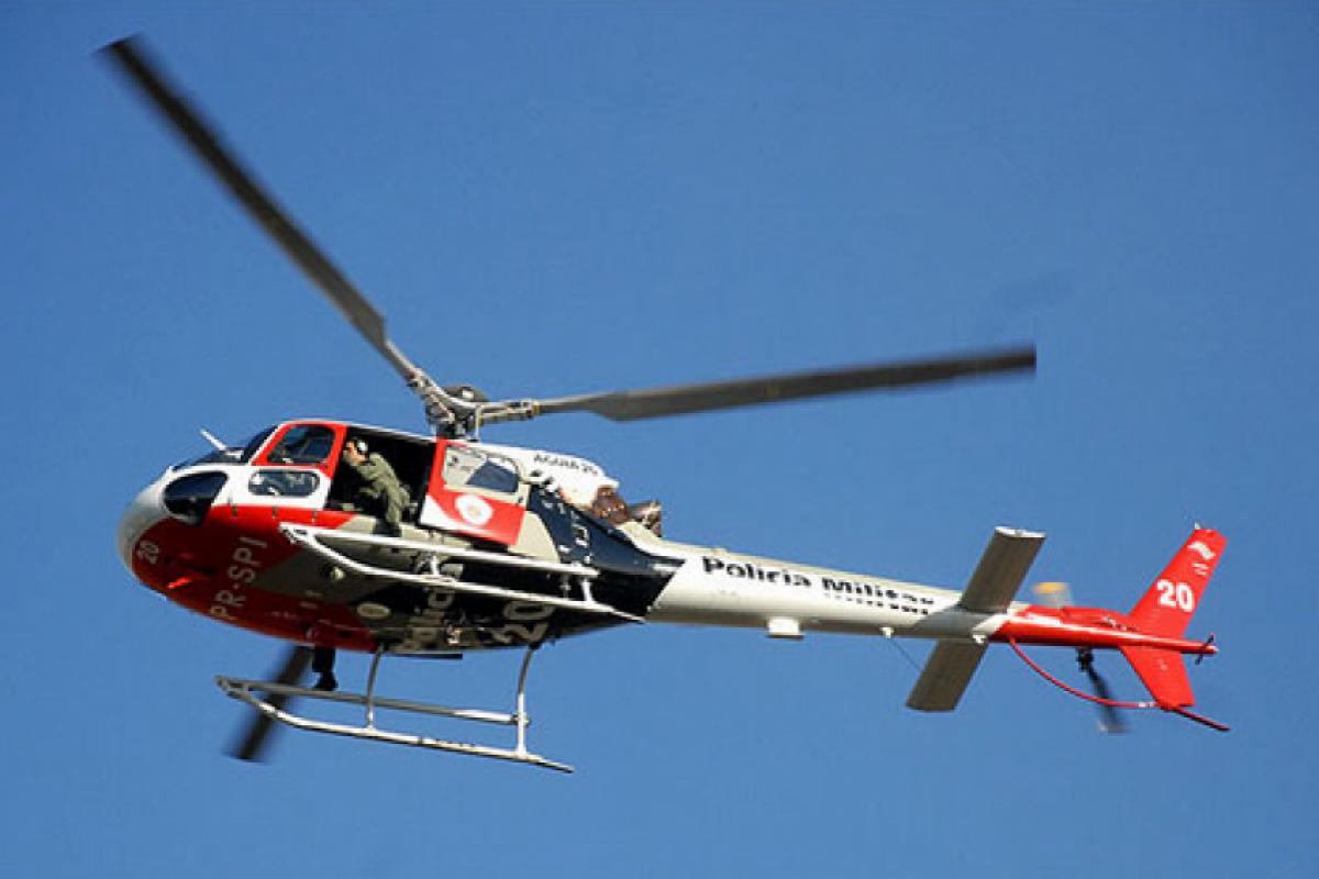 A vítima foi socorrida pelo helicóptero Águia