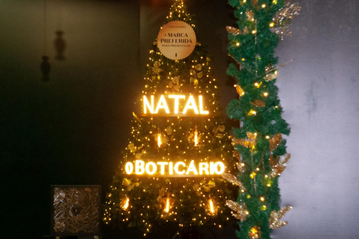 Árvore de Natal na exposição do Natal Iluminado O Boticário, em Franca