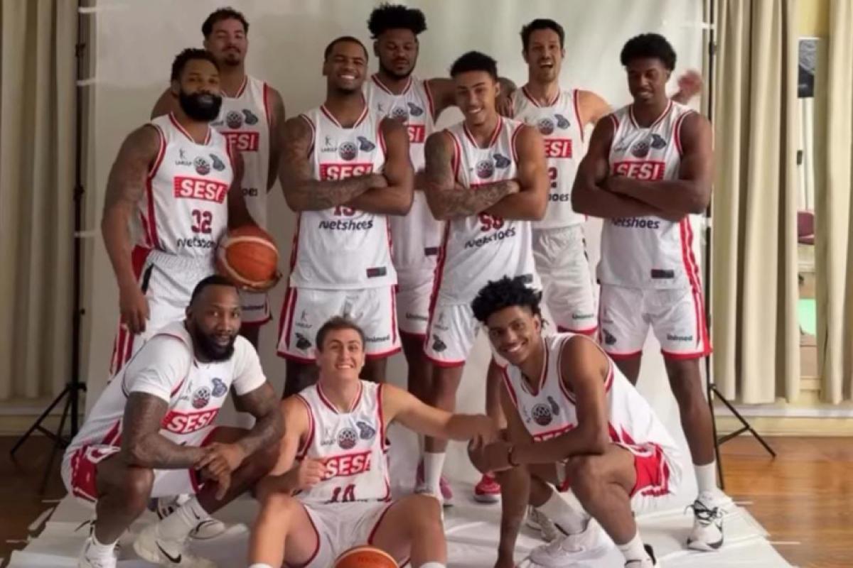 Jogadores do Sesi Franca no Chile: time estreia na BCLA nesta quinta-feira