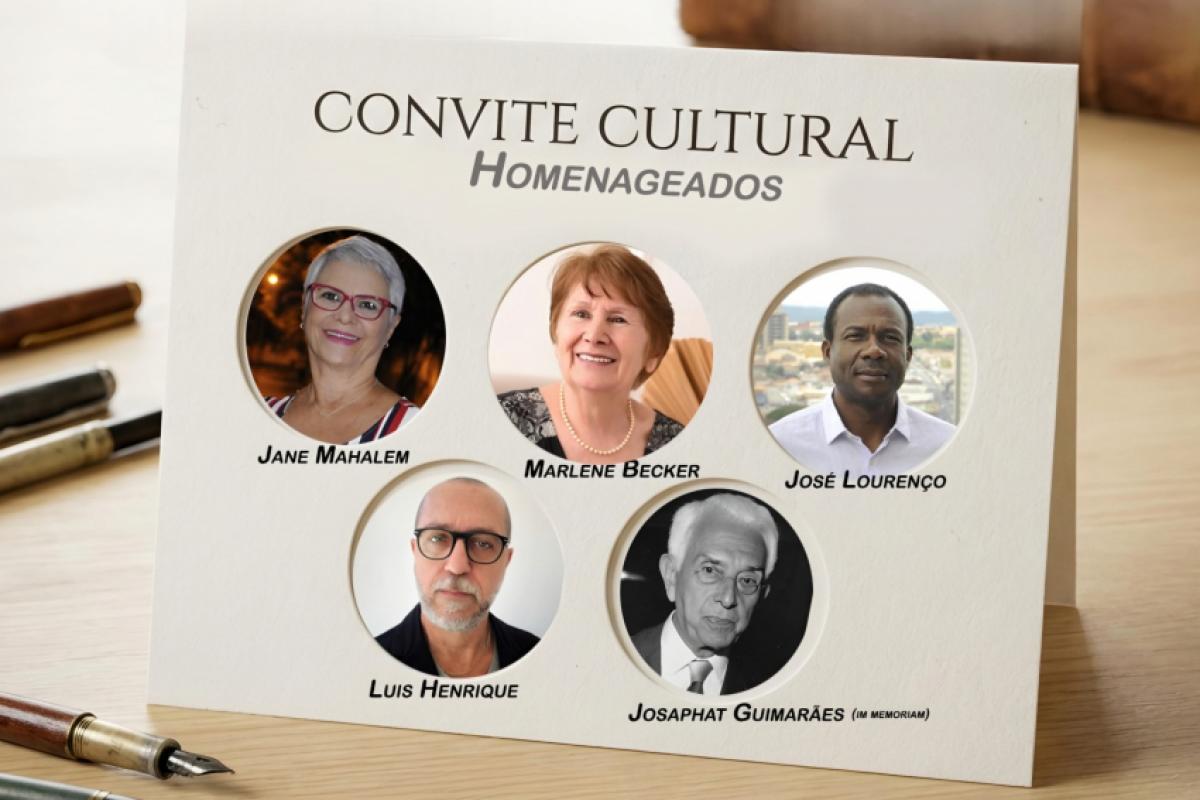 Cinco escritores que serão homenageados em solenidade na Câmara Municipal de Franca