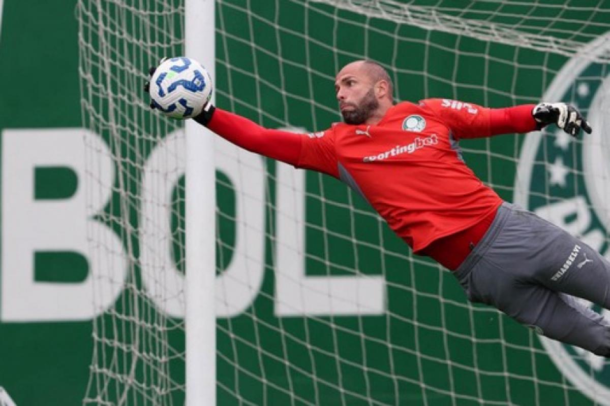 Marcelo Lomba, durante treino no Palmeiras 