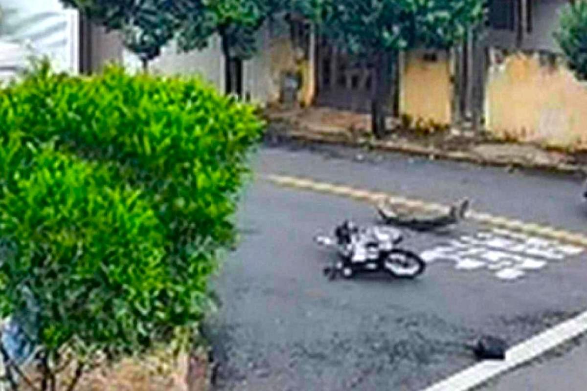 Jovem foi projetado contra árvore após motorista de carro não ceder preferência no Jardim Paineiras. Vítima foi transferida ao Hospital de Clínicas da Unicamp.