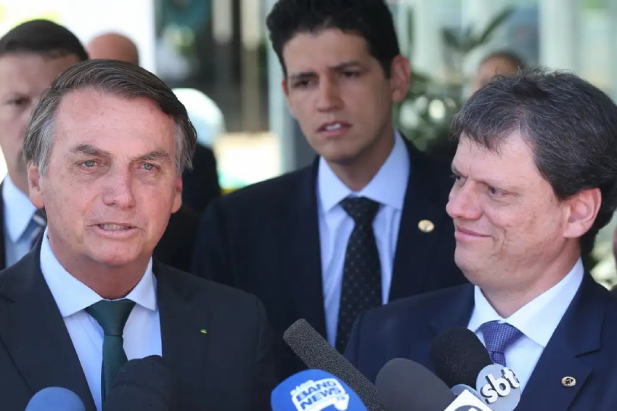 O ex-presidente Jair Bolsonaro e o governador de São Paulo, Tarcísio de Freitas