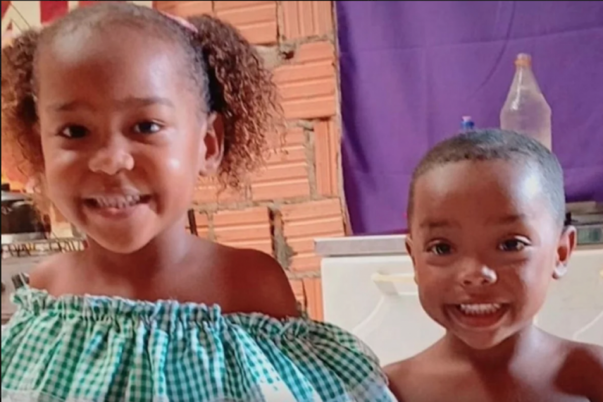 Ágatha Isabelly, de 6 anos, e Allan Michael, de 4 anos.