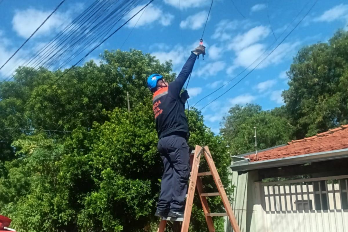 Operação percorreu bairros e removeu fiação irregular que oferecia risco
