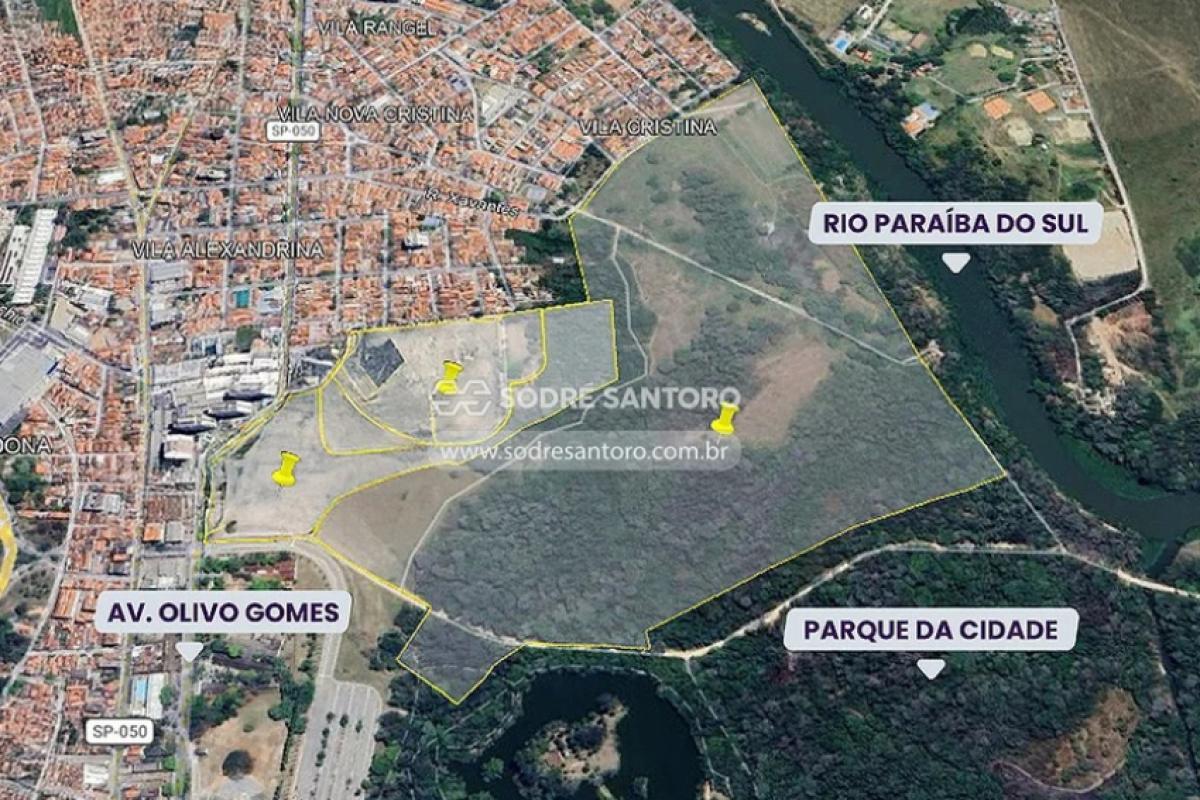 Área marcada em amarelo no mapa será leiloada