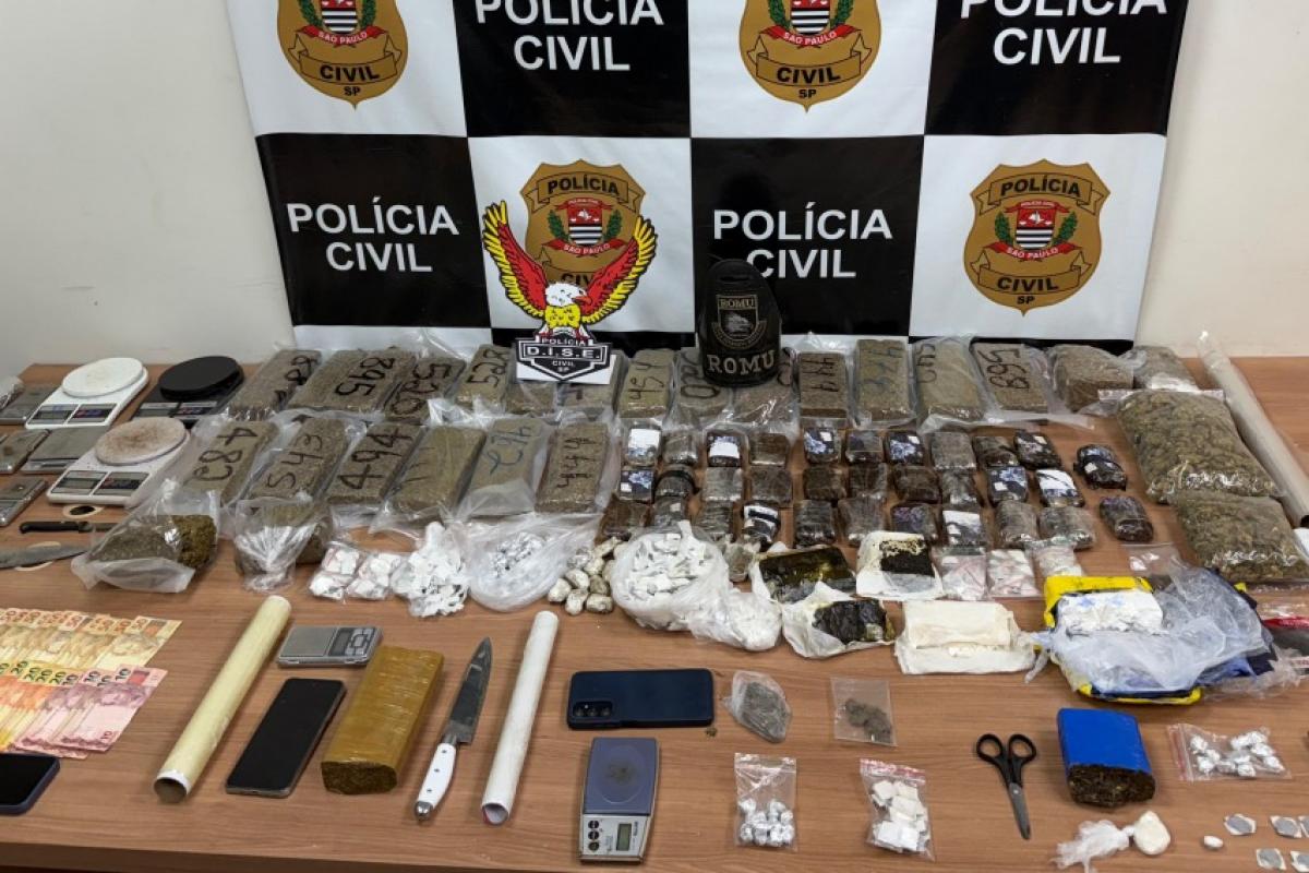 Além das três prisões, uma grande quantidade de drogas foi apreendida em Piracicaba. 