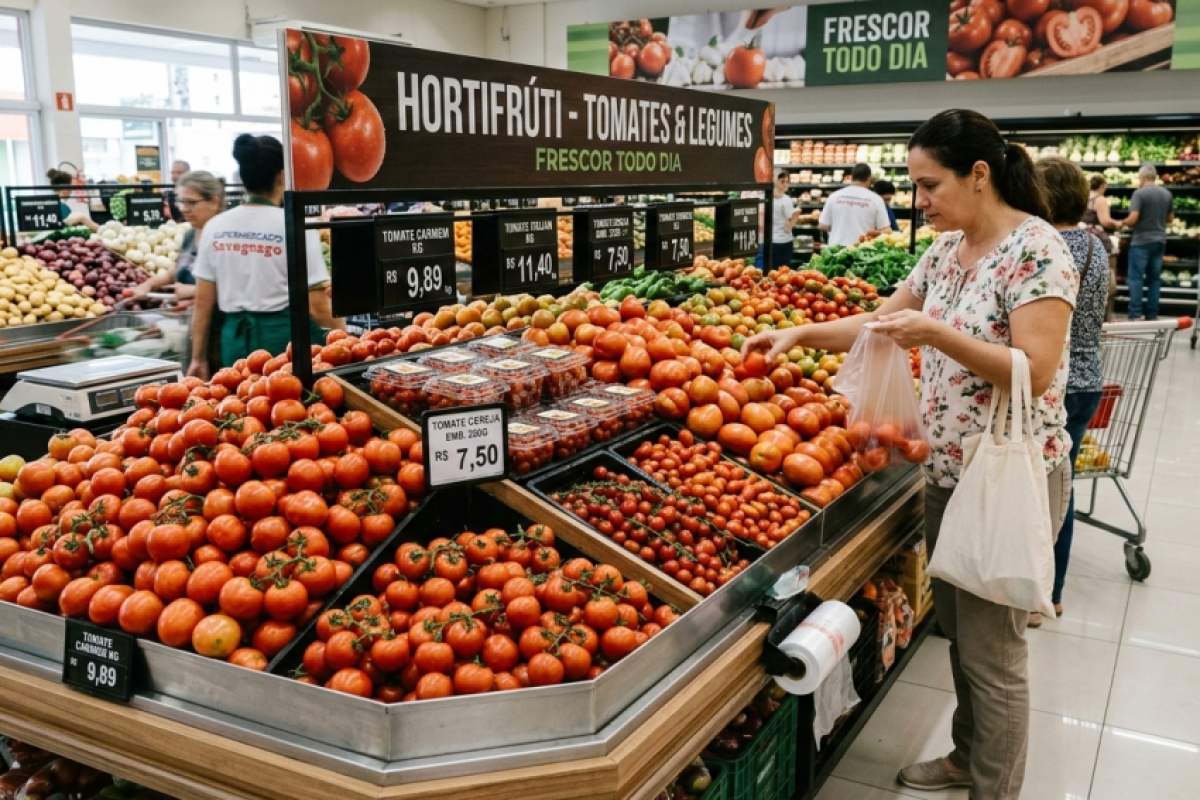 Alta de 0,98% em janeiro leva custo da cesta básica a R$ 790,47 em Campinas; tomate subiu 30,25%.