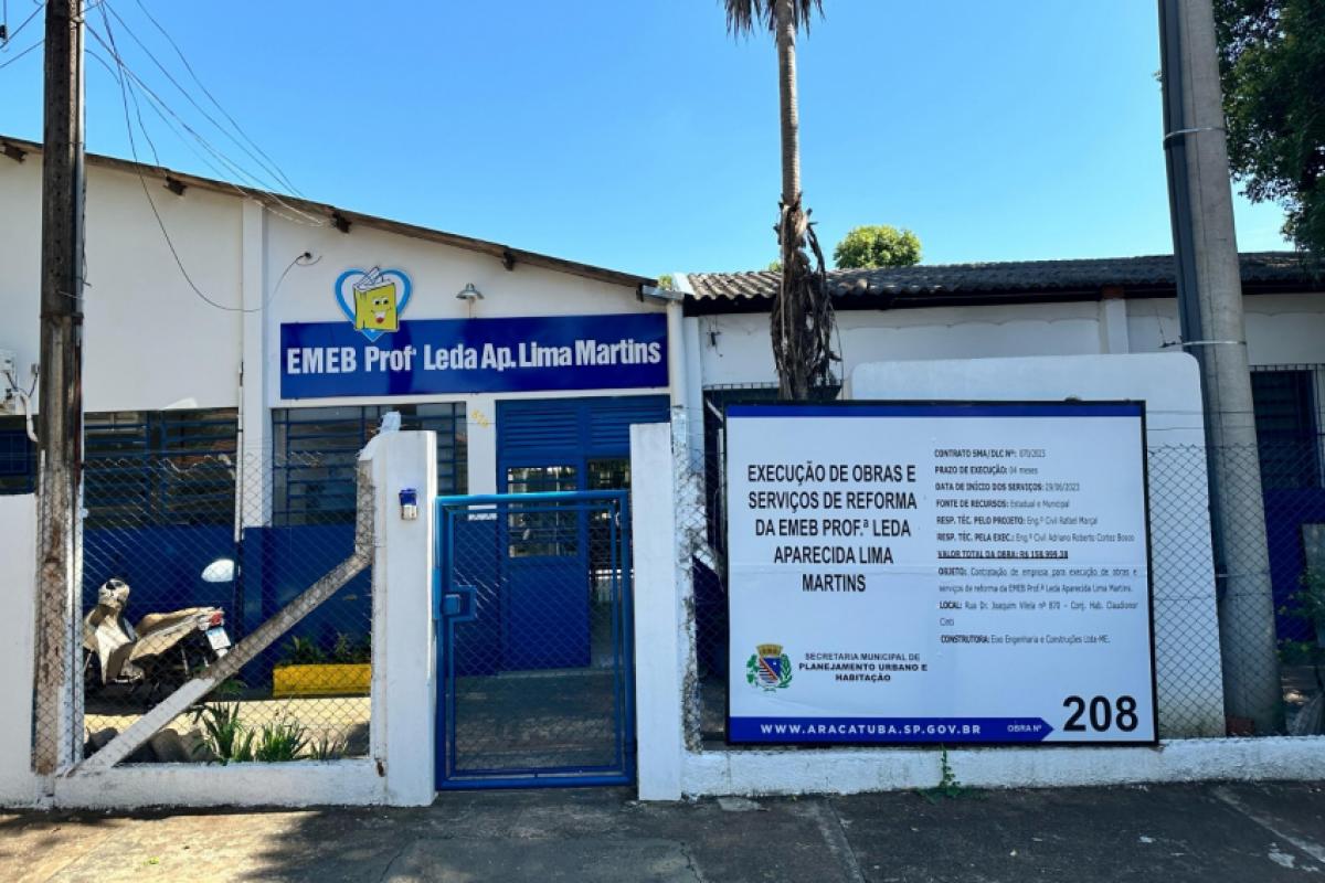 Entre as escolas de Araçatuba reconhecidas, está a unidade Professora Leda Aparecida Lima Martins