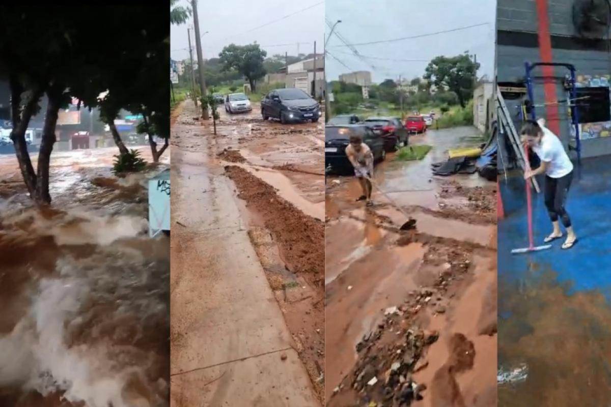Nações com alagamento, ruas com lama e academia com inundação em Bauru