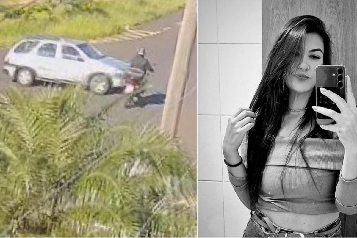 Momento da colisão da moto de Mariana Andrade Aleixo de 32 anos 