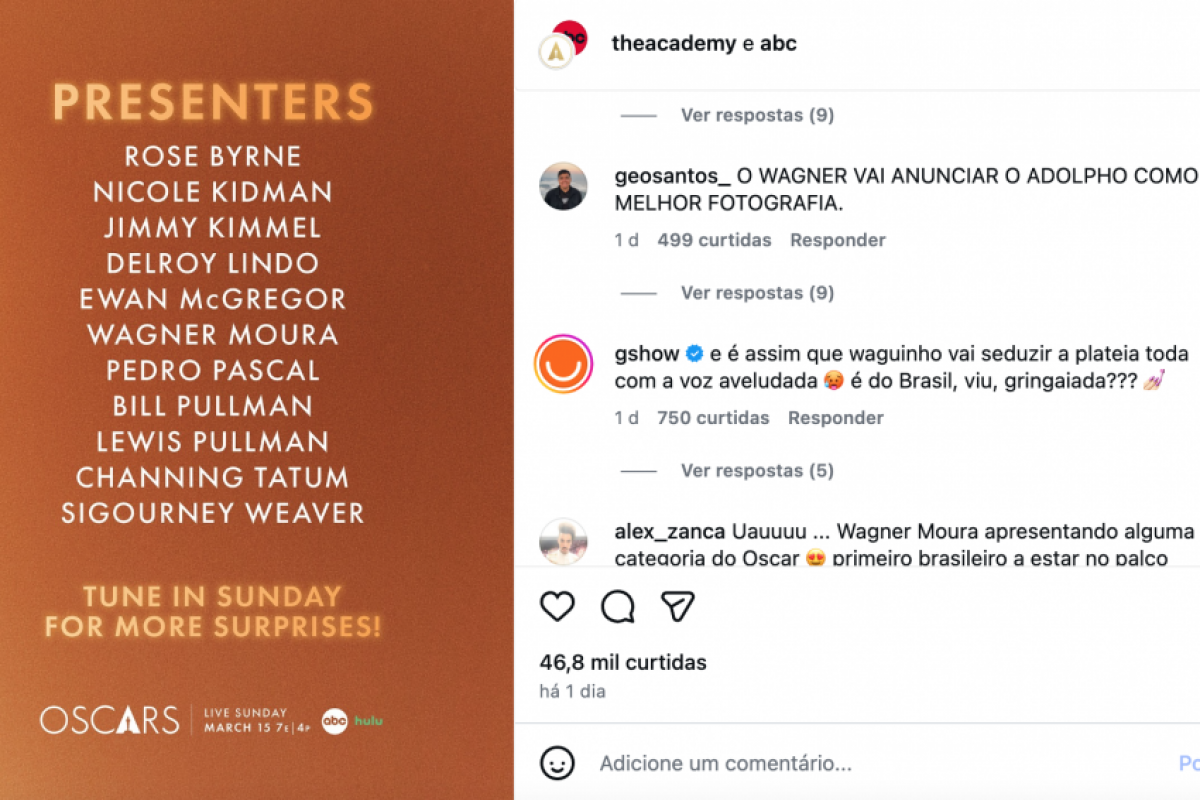 Comentários como “Bora botar molho nesse palco” e previsões de vitória também dominaram a publicação.