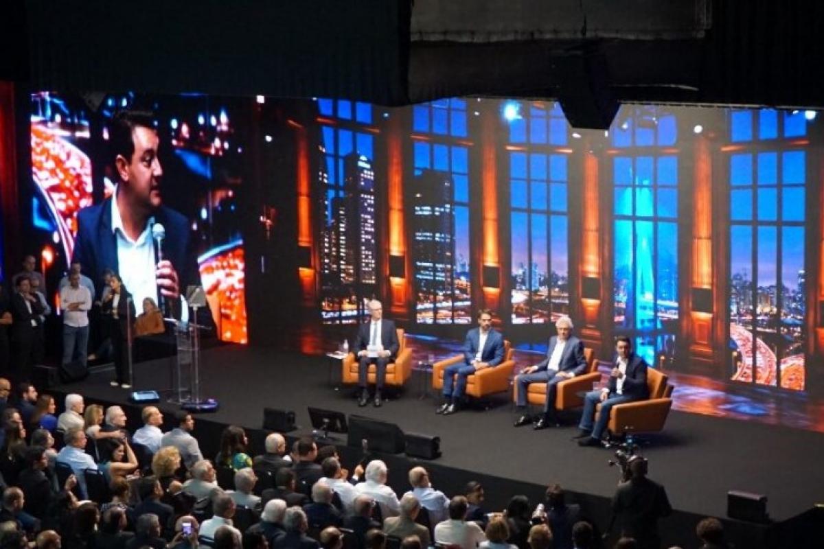 Encontro com pré-candidatos do PSD à Presidência da República, os governadores do Rio Grande do Sul, Eduardo Leite; do Paraná, Ratinho Junior; e de Goiás, Ronaldo Caiado