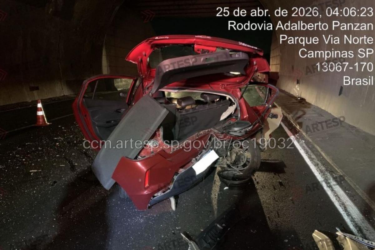 Colisão envolvendo quatro veículos deixa feridos no Anel Viário Adalberto Panzan de Campinas.