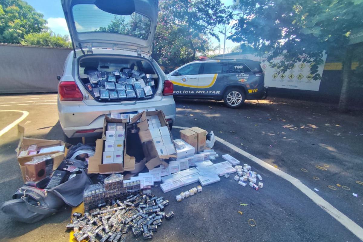 Suspeito com antecedentes é detido transportando eletrônicos, anabolizantes e cigarros eletrônicos sem nota fiscal