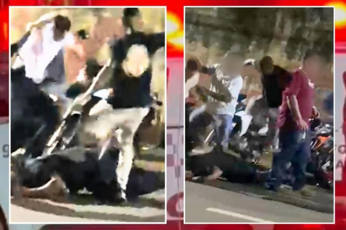 O segurança desmaiou durante a briga na porta da adega. 
