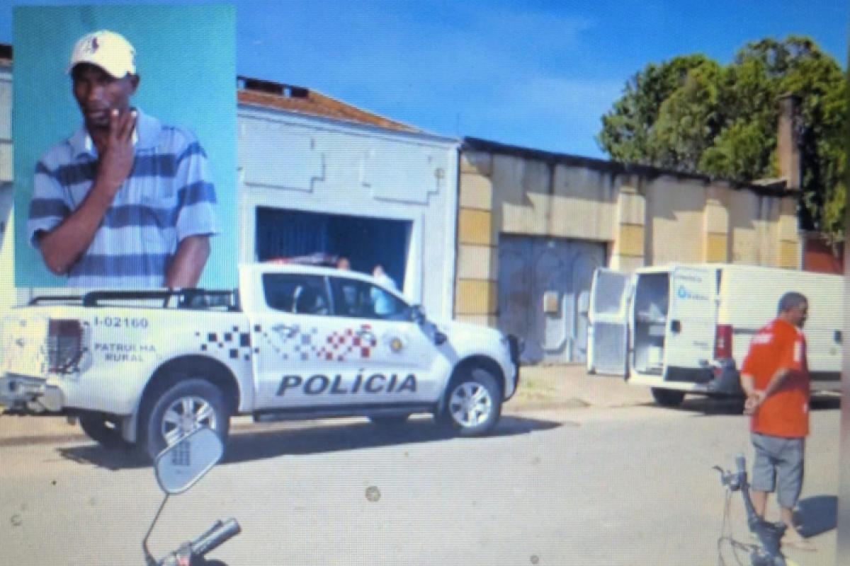 Viaturas da Polícia Militar e da perícia estiveram no imóvel onde Ricardo Alexandre Ribeiro foi morto; no destaque, a vítima do homicídio investigado em Araçatuba 