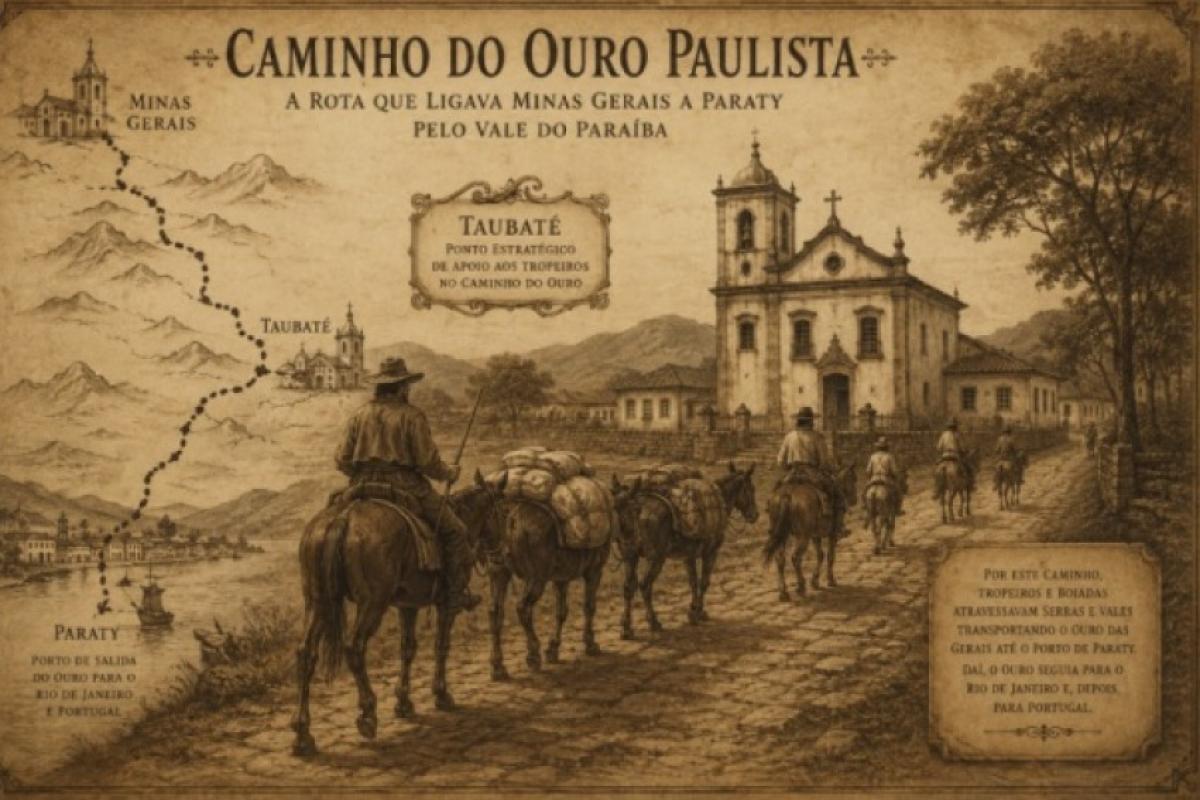 Caminho do Ouro Paulista colocou Taubaté no centro da História do Brasil