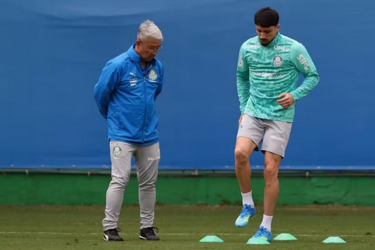 Piquerez em treino de recuperação no Palmeiras