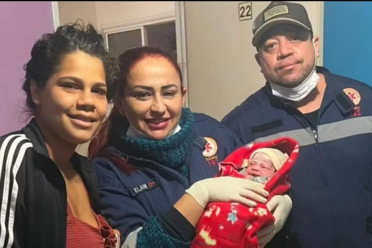 A jovem mãe sentiu contrações e acionou o Samu, em Piracicaba. 