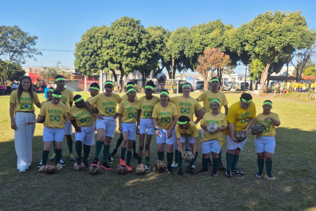 Atendidos da Apae Franca participaram de partidas temáticas durante o evento 'Um Dia de Copa do Mundo'