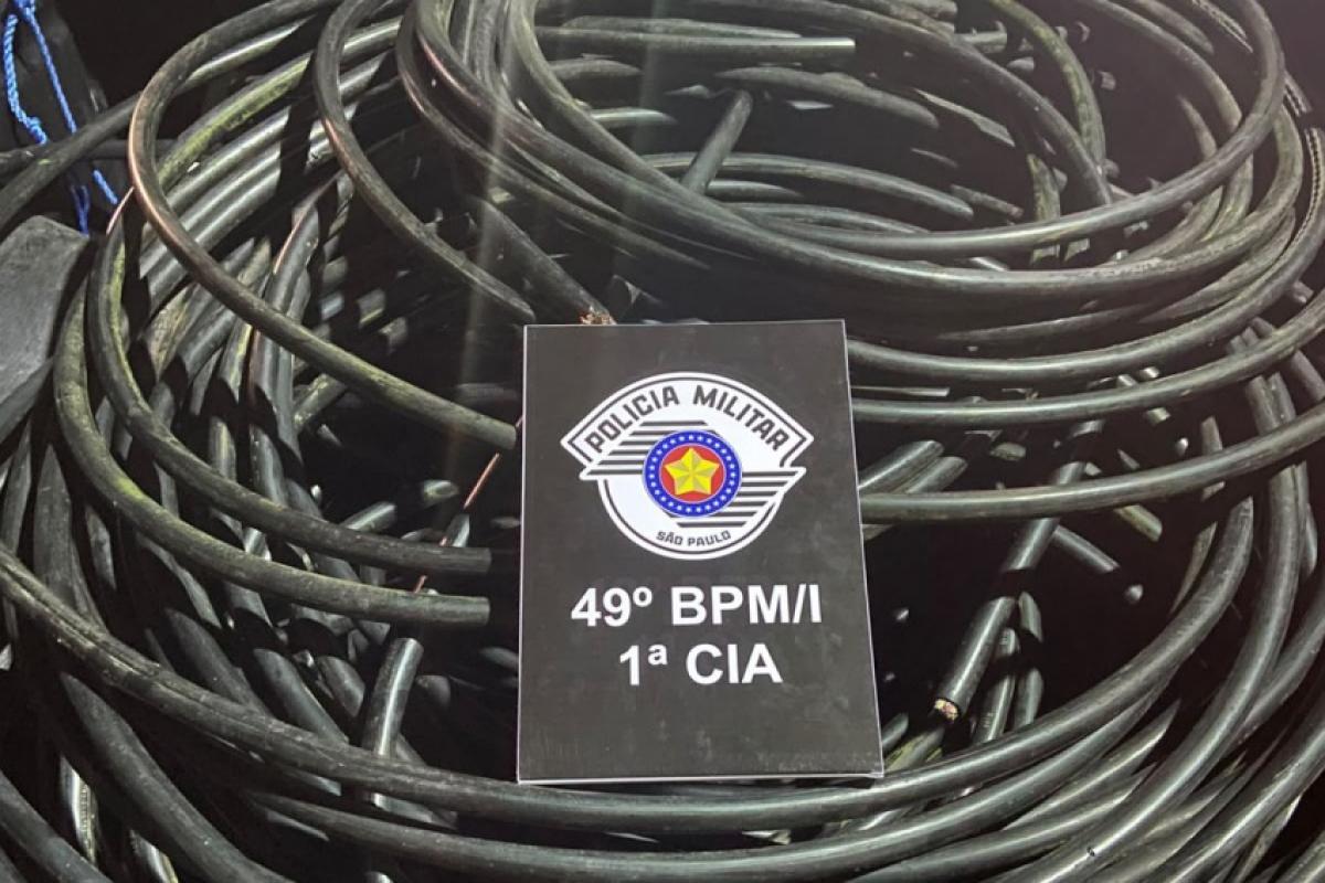 Cerca de 300 kg de fios de cobre foram recuperados