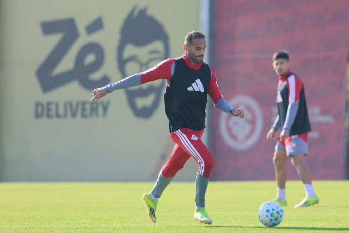 Thiago Maia em treino do Inter na semana passada